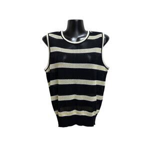 Vintage Guy Laroche Paris Women's S/M/95 Knit Sweater Vest Pullover Black Korea